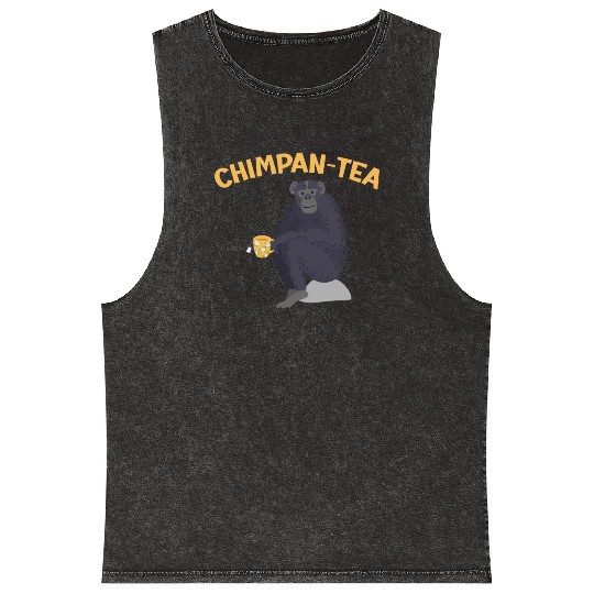 Chimpantea Chimpanzee Monkey Animal Zookeeper Mineral Wash Tank Tops