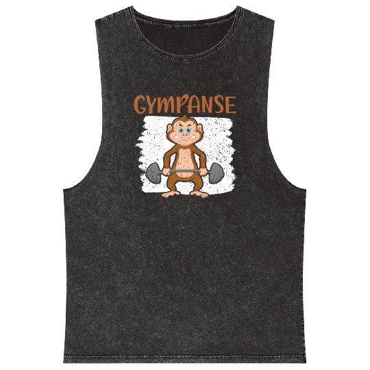 Gympanse Chimpanzee Monkey Animal Zookeeper Mineral Wash Tank Tops