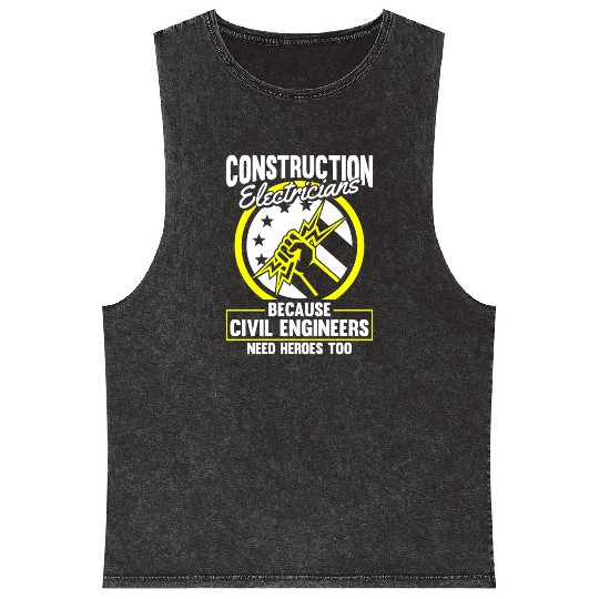 Electrician Electrical Engineer Lineman Mineral Wash Tank Tops