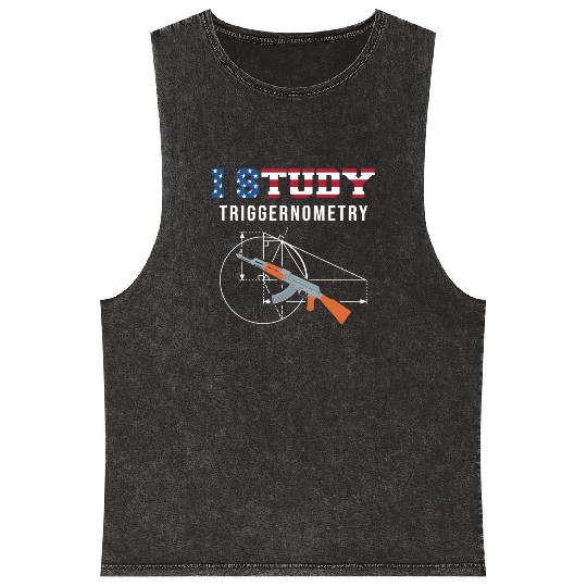 I Study Triggernometry - Gun Lover Mineral Wash Tank Tops