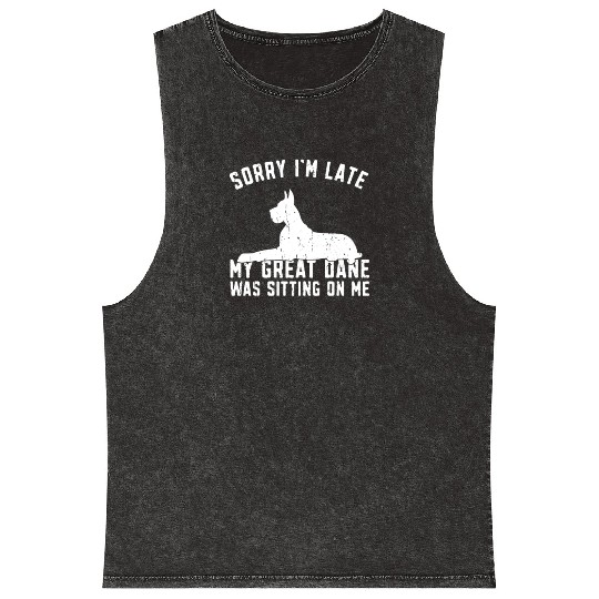 Sorry I'm late my great dane was sitting on me - Mineral Wash Tank Tops