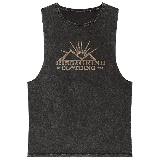 ABOVE THE MOUNTAINS RISE & GRIND CLOTHING CON LOGO Mineral Wash Tank Tops
