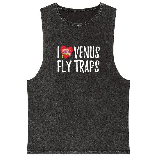 I Love Venus Flytrap Carnivorous Bite Me Mineral Wash Tank Tops