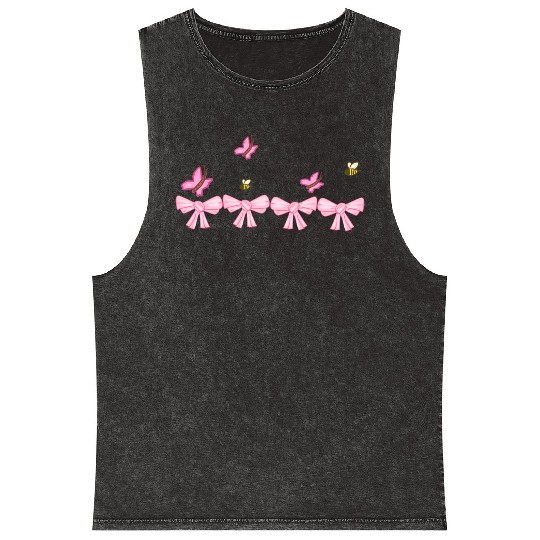 grinding pink butterfly nature Mineral Wash Tank Tops