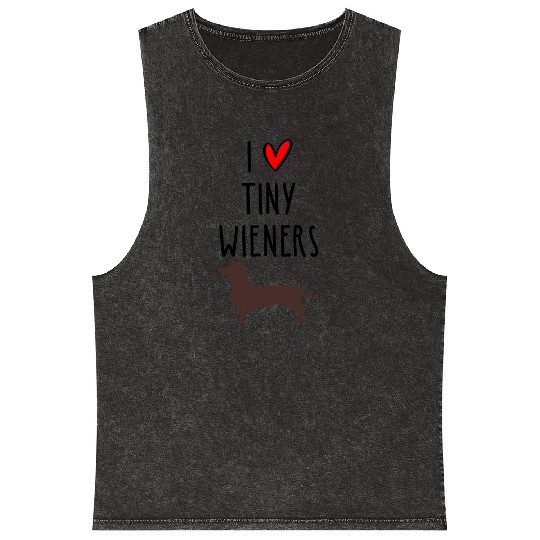 I Love Tiny Wieners Mineral Wash Tank Tops