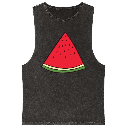 Watermelon - slice, piece, quarter, triangle Mineral Wash Tank Tops