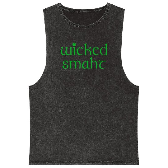 Wicked Smaht Irish Boston Mineral Wash Tank Tops