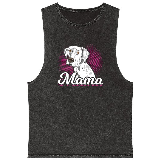 Mama Dalmatian Dog Lover Mineral Wash Tank Tops