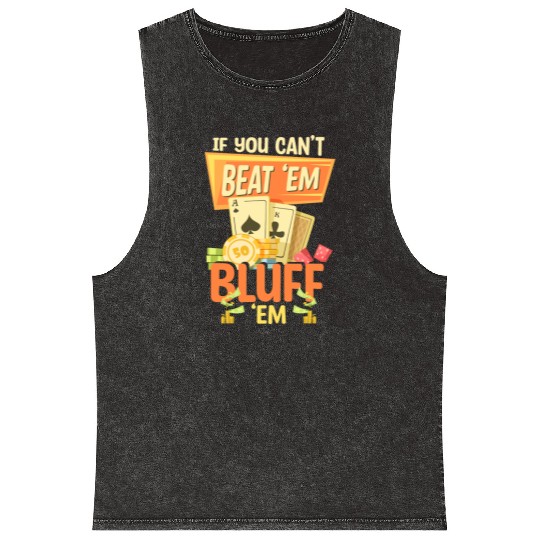 Card Game Royal Flush Ace Mineral Wash Tank Tops