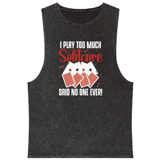 Poker Blackjack Playing Cards Regulars' Table Mineral Wash Tank Tops