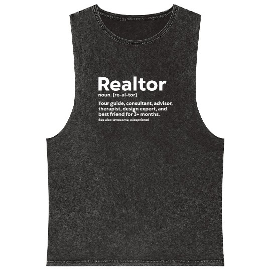Funny Realtor Definition Real State Agent Mineral Wash Tank Tops
