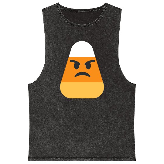 Angry Candy Corn Halloween Costume Mineral Wash Tank Tops