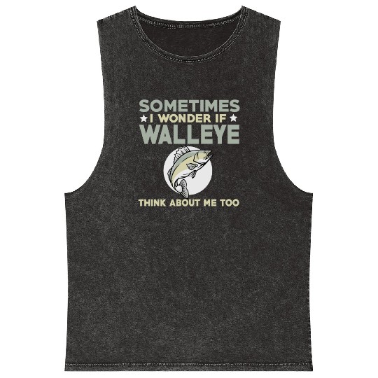 Funny Walleye Fishing Lover Mineral Wash Tank Tops