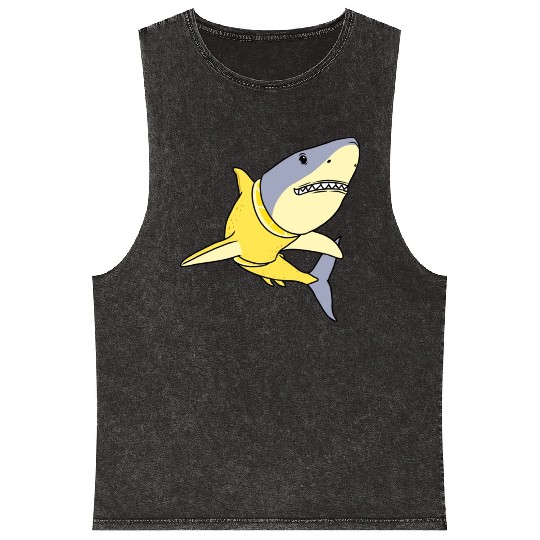 Lemon Shark for Lemon Lover Mineral Wash Tank Tops