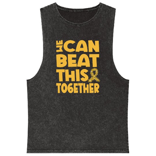 We Can Beat This Childhood Cancer Awareness Mineral Wash Tank Tops
