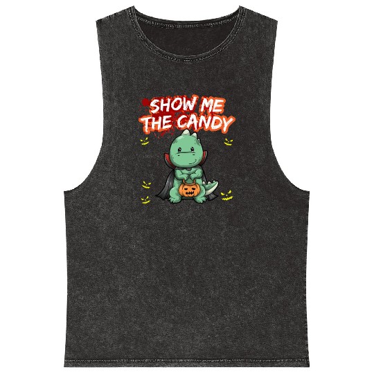 Show Me The Candy Halloween Costume Trick Or Treat Mineral Wash Tank Tops