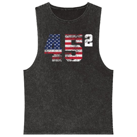 Trump 45 Squared Republican Mineral Wash Tank Tops