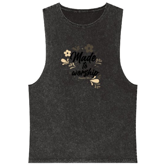 Christianity Made to Worship Christian Gift Ideas Mineral Wash Tank Tops