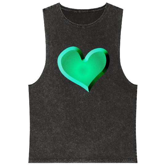 green heart icon glitter green Mineral Wash Tank Tops
