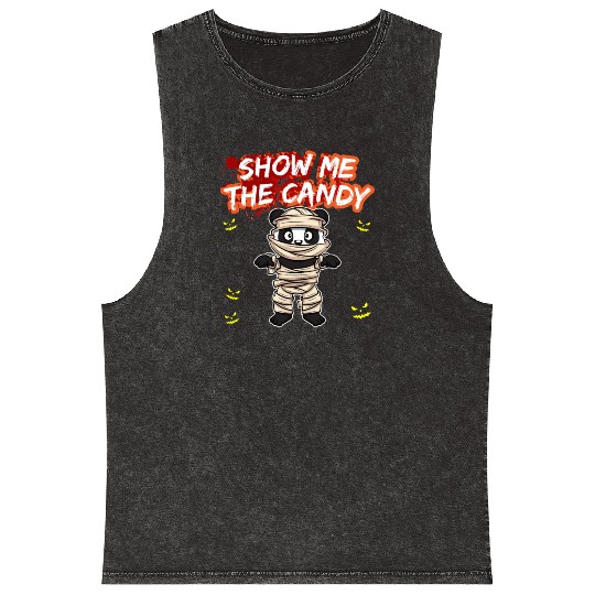 Show Me The Candy Halloween Costume Trick Or Treat Mineral Wash Tank Tops