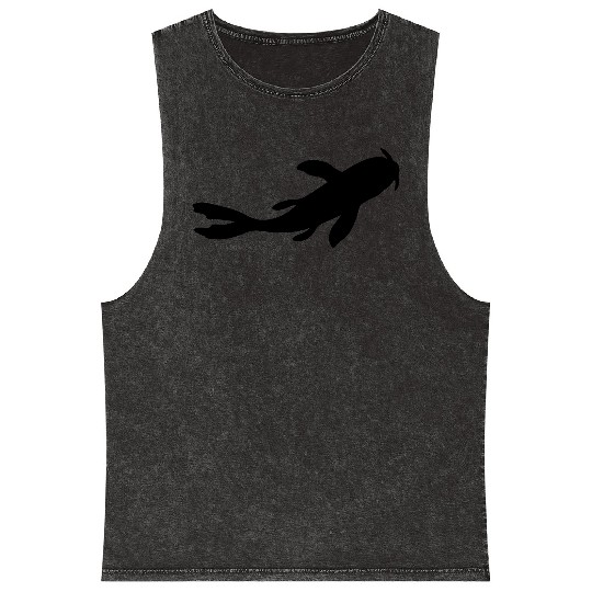 silhouette koi fish nishikigoi Mineral Wash Tank Tops