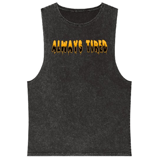 Always Tired Horror Mineral Wash Tank Tops
