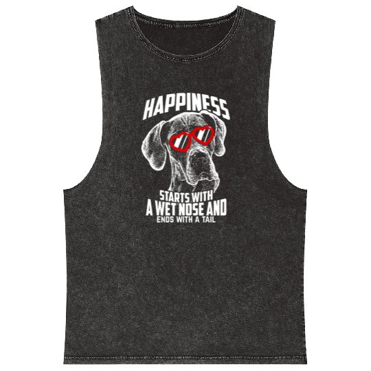 Hap Ess Starts Cute Great Dane Mineral Wash Tank Tops