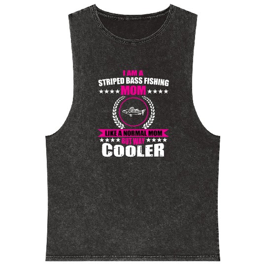 Striped Bass Fishing Mom Mineral Wash Tank Tops