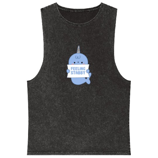 Feeling Stabby, Narwhal Mineral Wash Tank Tops