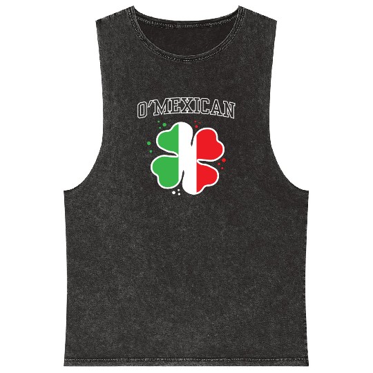 O'mexican Ireland St. Patricks Day Irish Gaelic Mineral Wash Tank Tops
