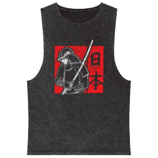 Japan Manga Flag Mineral Wash Tank Tops