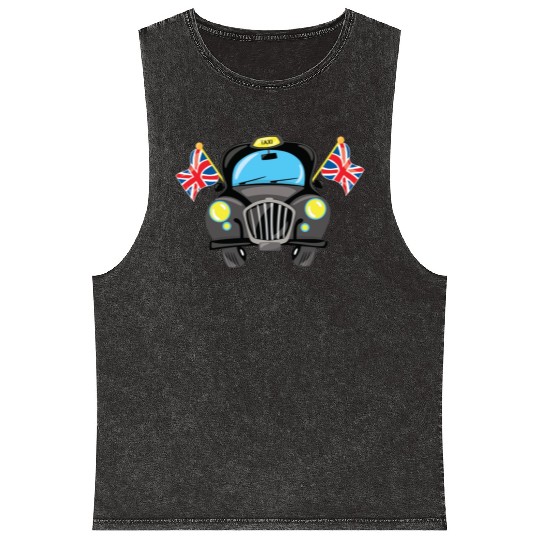 Taxi Hackney the black cab in London Mineral Wash Tank Tops