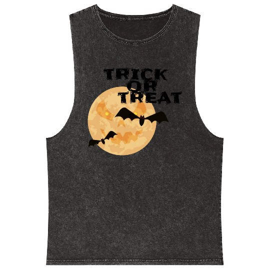 Trick or treat Halloween Mineral Wash Tank Tops