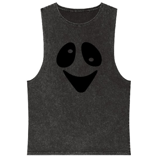 Halloween Scary Ghost Face Costume Mineral Wash Tank Tops
