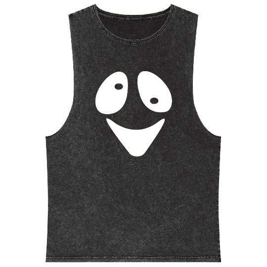 Halloween Scary Ghost Face Costume Mineral Wash Tank Tops