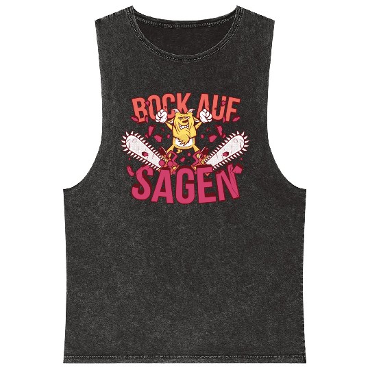 Chainsaw Goat Mineral Wash Tank Tops