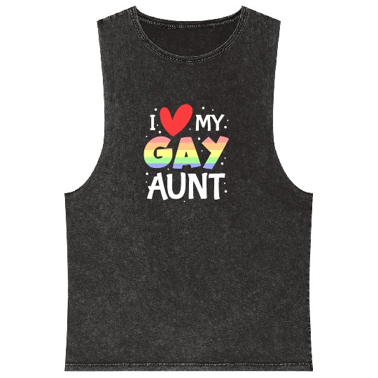 I Love My Gay Aunt, LGBT Pride Mineral Wash Tank Tops