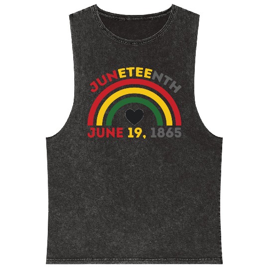 JUNETEENTH June 19th Black African American Day Mineral Wash Tank Tops