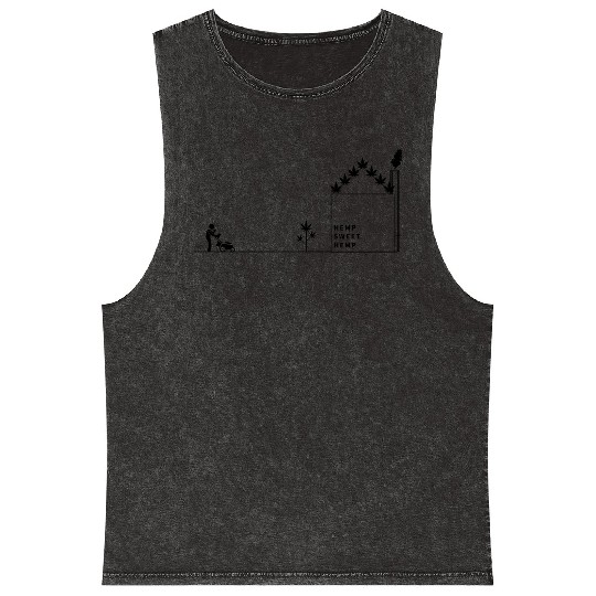 Hemp Sweet Hemp Black 3x Mineral Wash Tank Tops
