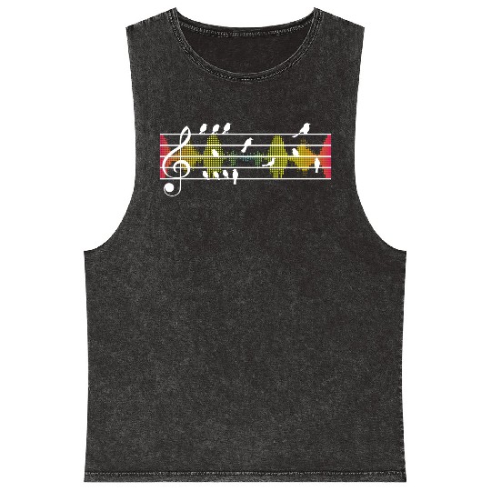 DJ Bird Beats Musician Nature Music Lovers Mineral Wash Tank Tops