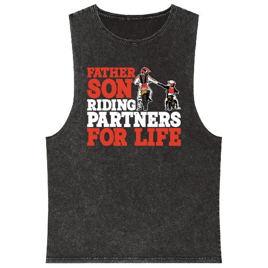 Father Son, Riding Partners For Life 3 Mineral Wash Tank Tops