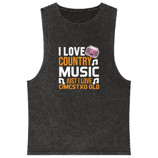 I love Country Music Mineral Wash Tank Tops