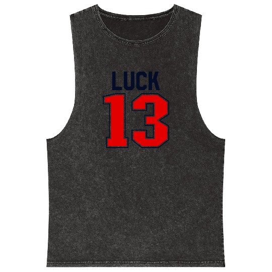 Luck 13 Jersey 13 My Lucky Number Lucky Thirteen Mineral Wash Tank Tops