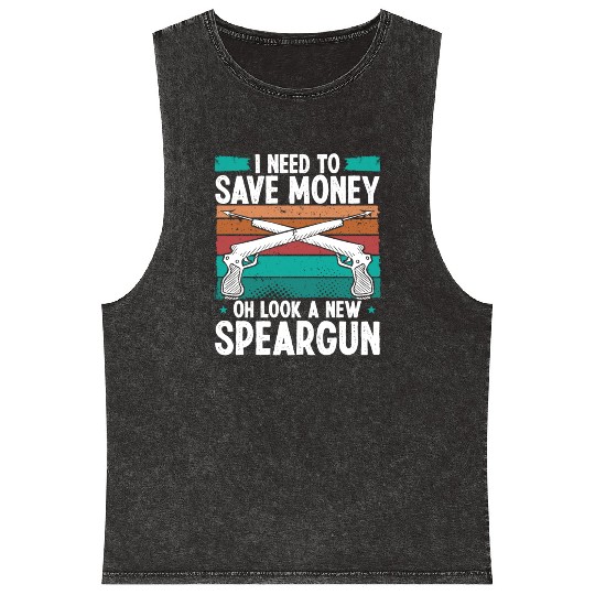 Spearfisher Need Money Freediving Apnoe Diver Mineral Wash Tank Tops