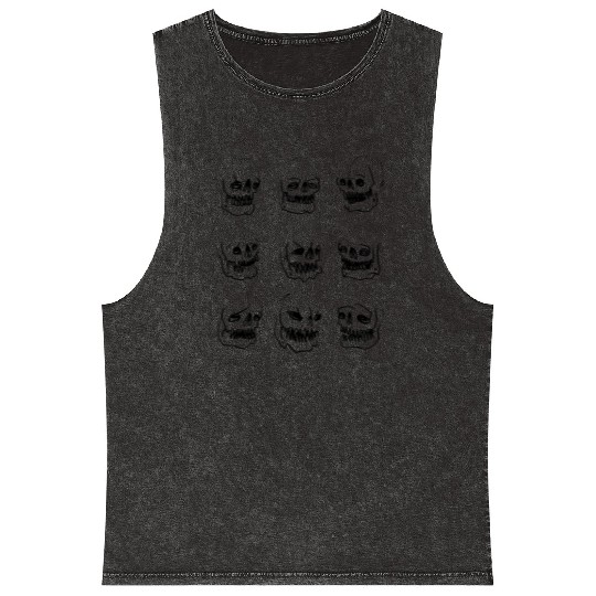 Skeleton head reactions and feelings Mineral Wash Tank Tops