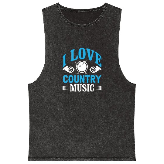 I love Country Music Mineral Wash Tank Tops