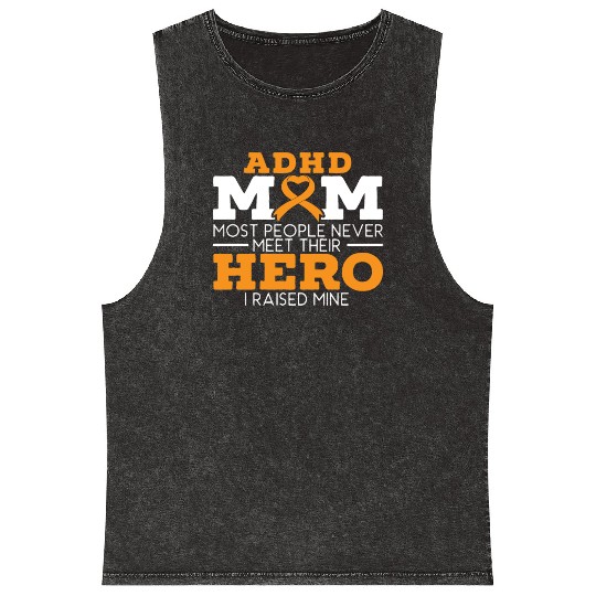 ADHD Mom ADHD Awareness Embrace Neurodiversity Mineral Wash Tank Tops