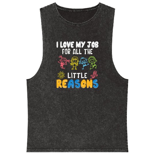 I Love My Job For All The Little Reasons Funny Mineral Wash Tank Tops