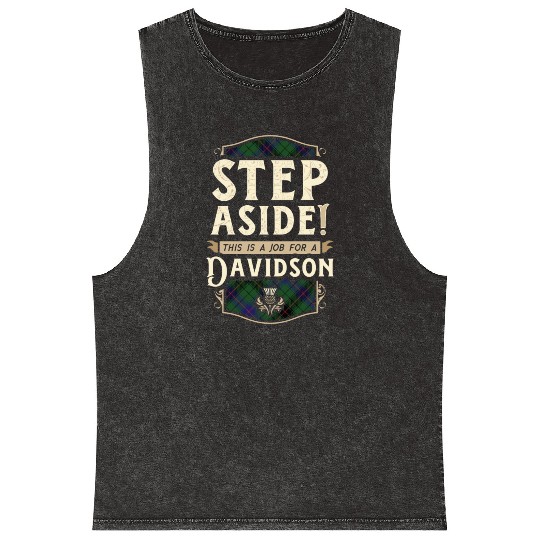 Job for a Davidson Step Aside Scottish Clan Mineral Wash Tank Tops