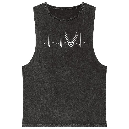 Air Force Heartbeat Mineral Wash Tank Tops